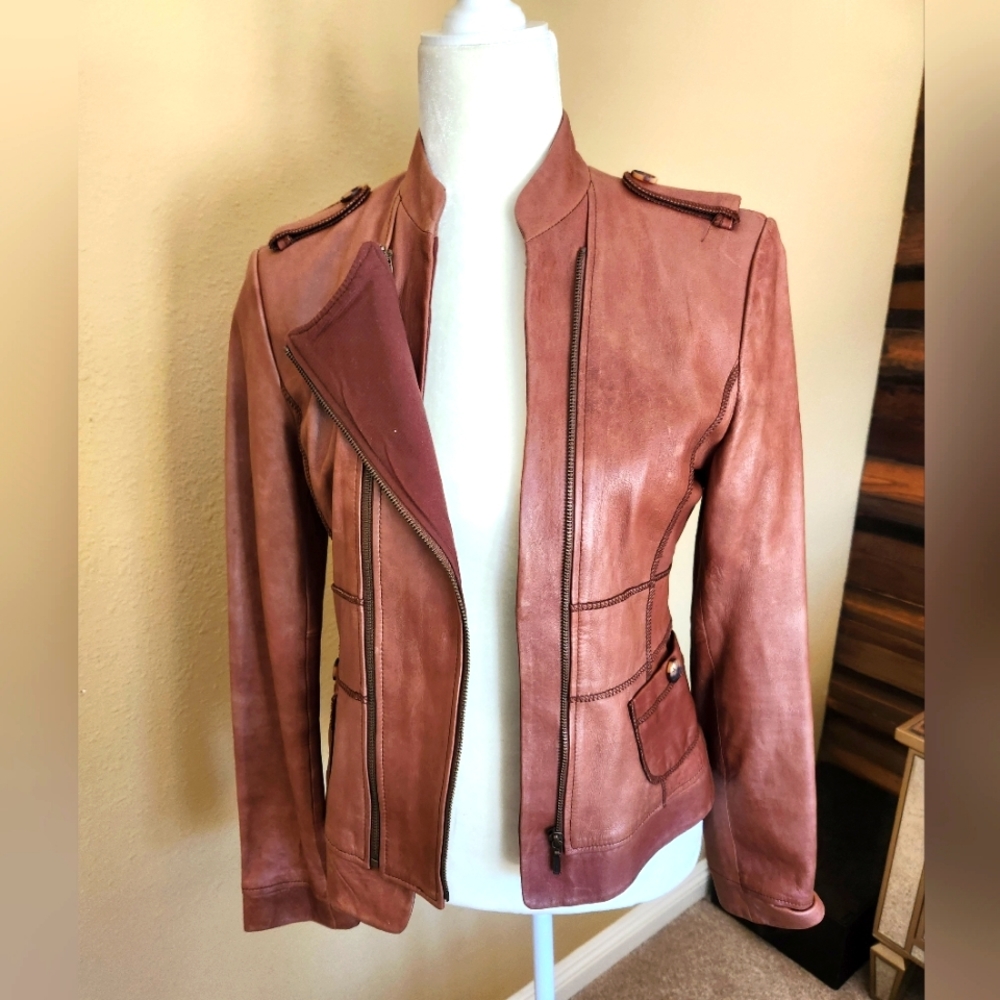 United Face Italian Leather Jacket size S